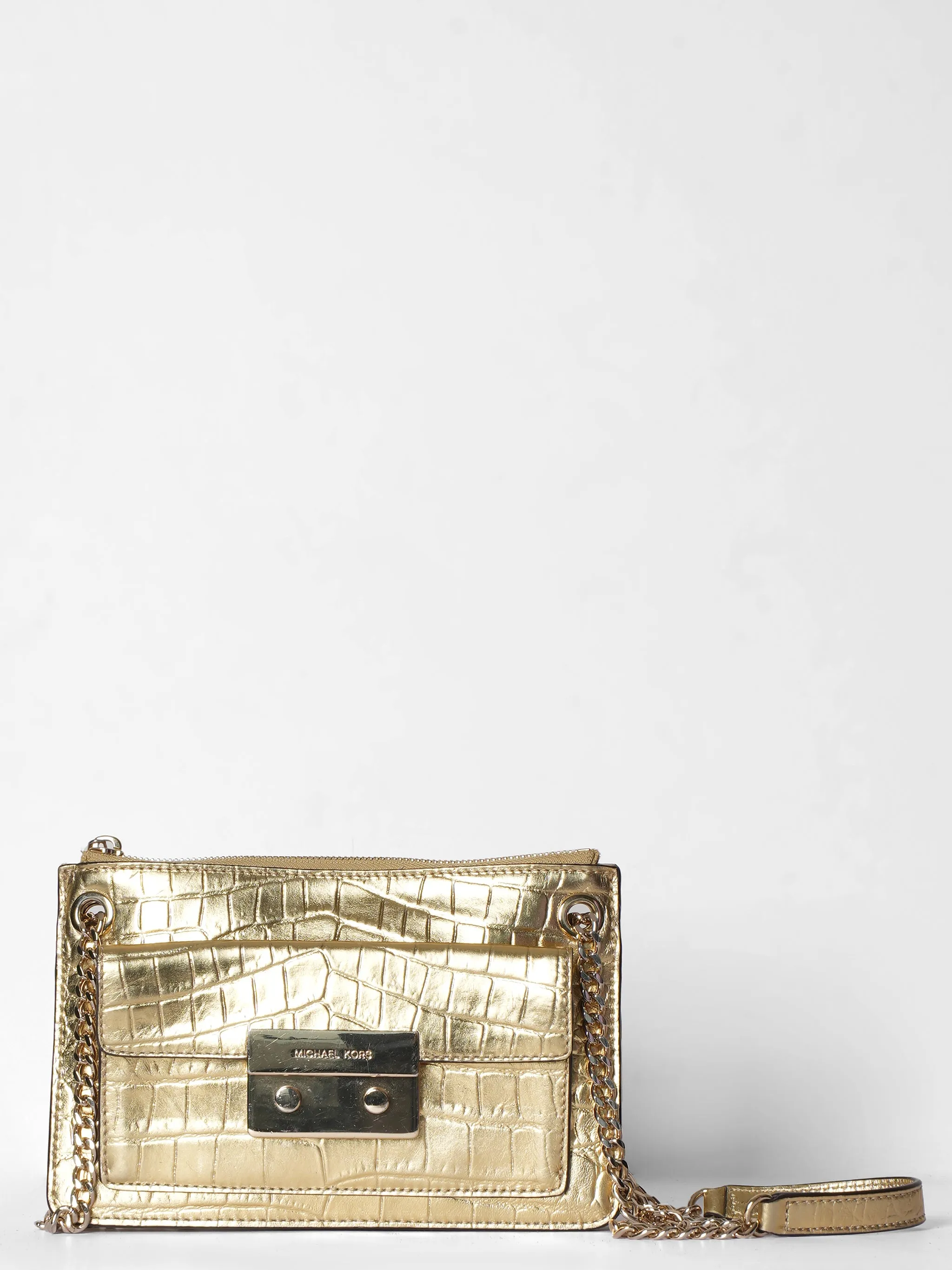 Michael Kors Small Flat Golden Crossbody Bag