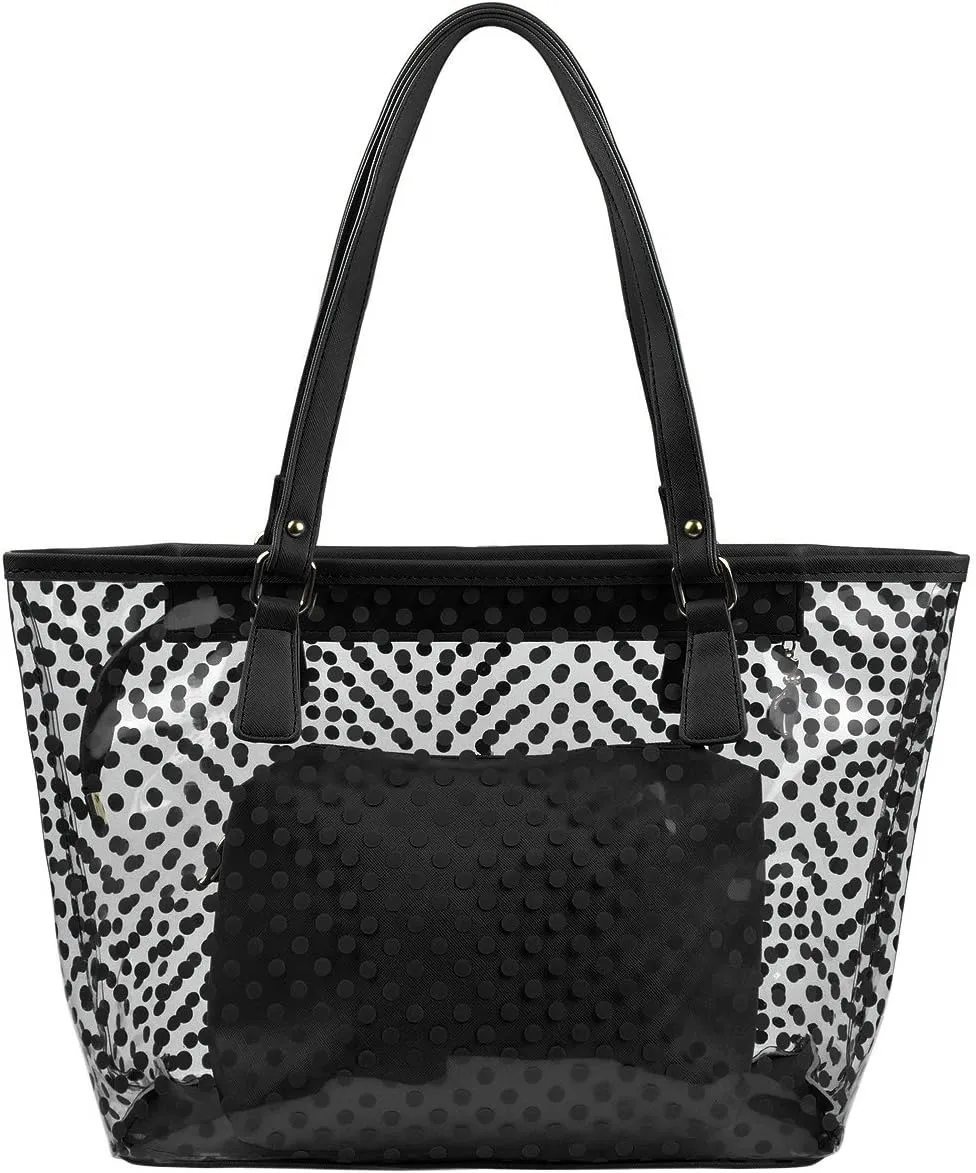 MICOM Cute Neno Candy Color Polka Dot Clear Bags Beach Tote Shoulder Handbag
