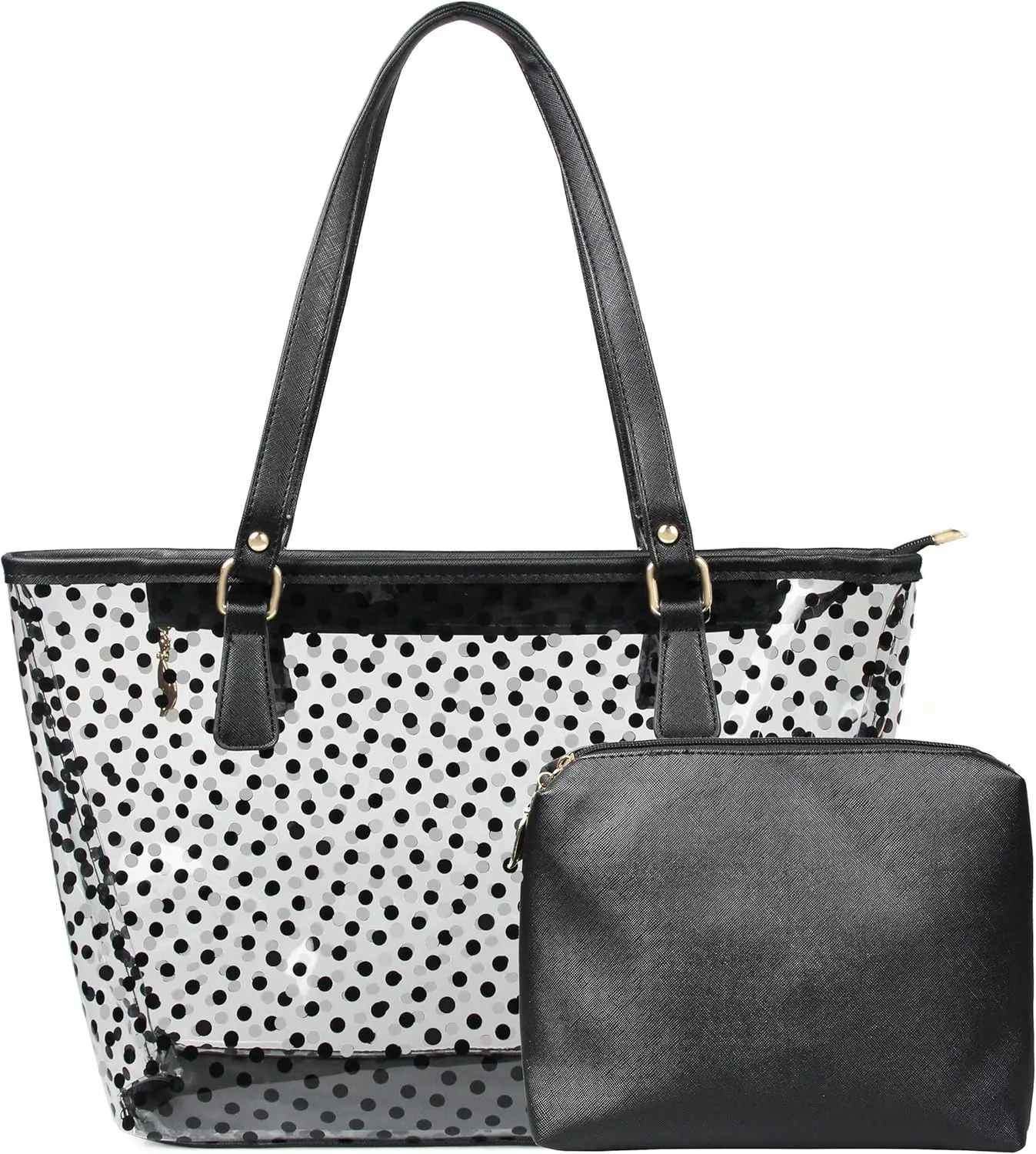 MICOM Cute Neno Candy Color Polka Dot Clear Bags Beach Tote Shoulder Handbag