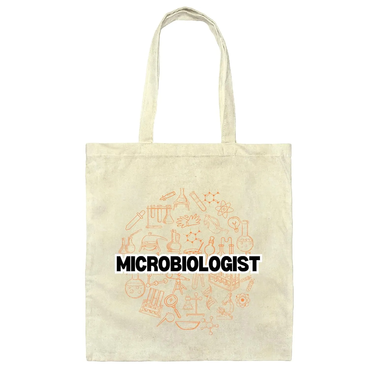 Microbiologist Gift Designs Scientist Grad Teacher Natural White Multicolor Canvas Tote Bag