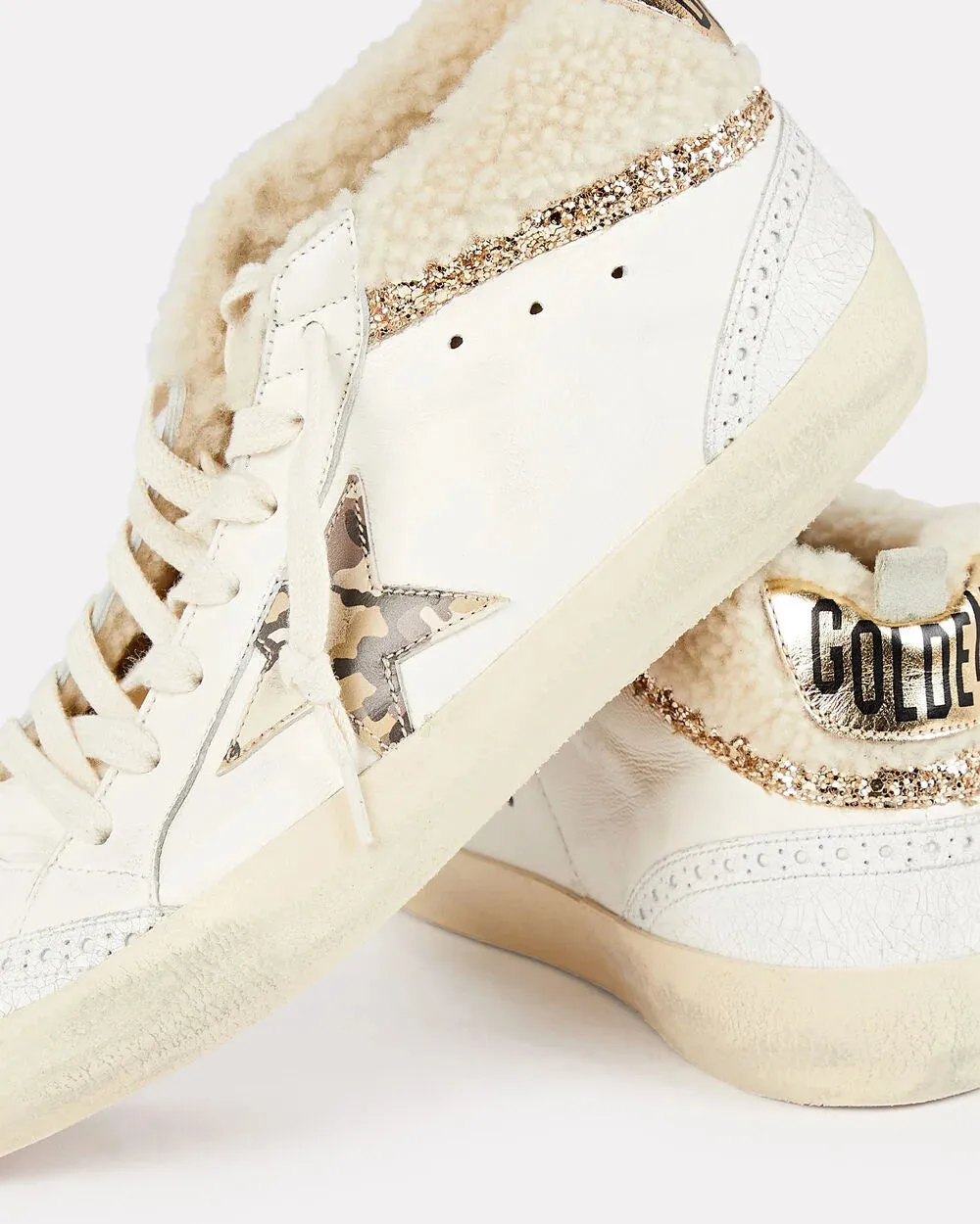Mid Star Shearling-Trimmed Sneakers