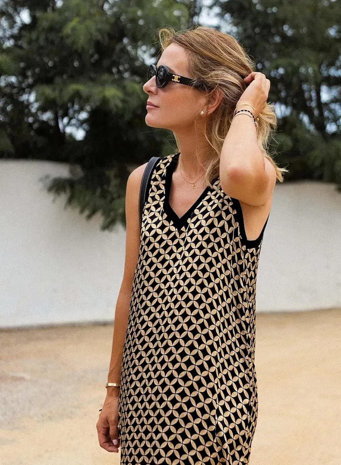 miduo Womens Casual Summer V Neck Sleeveless Floral Printed Beach Split Maxi Dress Sundress