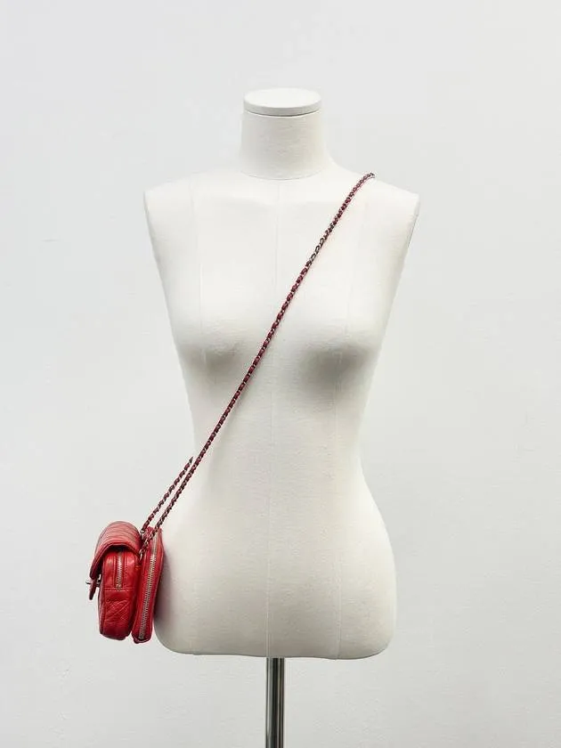 Mini Bag Chanel Lambskin Matrasse Seamless Cross Global delivery 15th Chain 4VCHB34243 Red