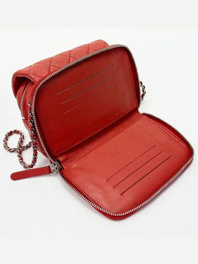 Mini Bag Chanel Lambskin Matrasse Seamless Cross Global delivery 15th Chain 4VCHB34243 Red