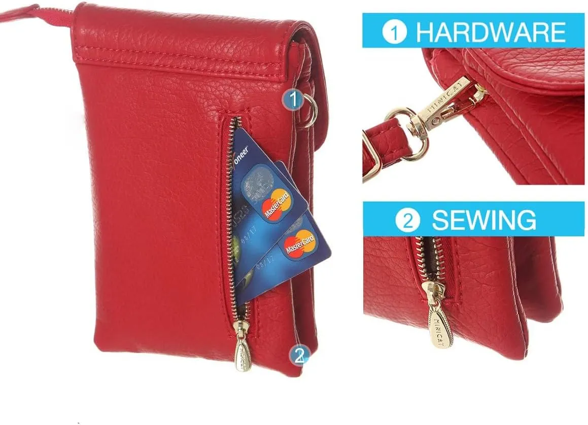 MINICAT Roomy Pockets Small Crossbody Bags Cell Phone Wallet Purses for Women