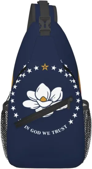 Mississippi State Flag Foldie Crossbody Bag - Anti Theft Crossbody Bags and Small Sling Bags for Men and Women