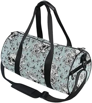 MNSRUU Duffel Bags Vintage Goth Skull Sports Gym Bag Travel Luggage Overnight Bags for Men Women Duffel Bags for Traveling