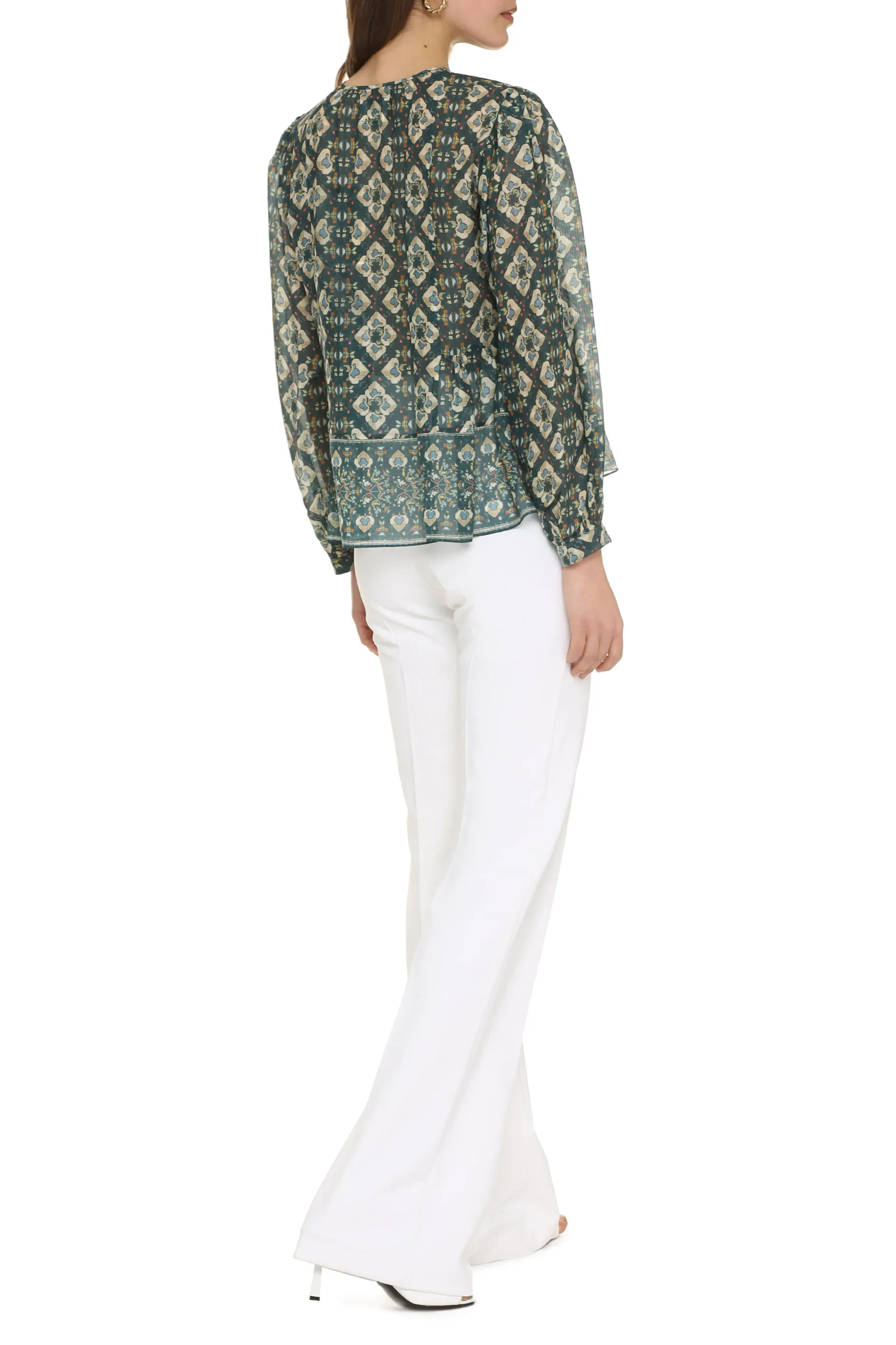 Moeni printed silk blouse