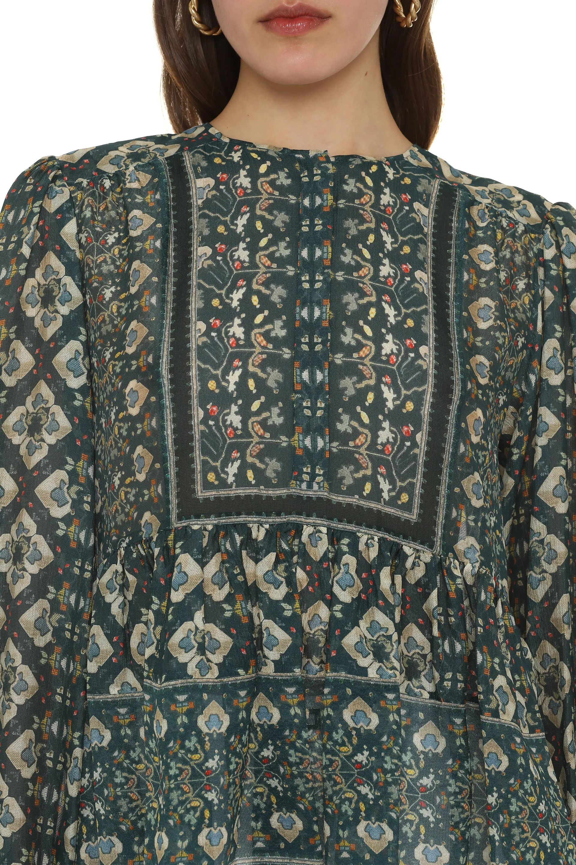 Moeni printed silk blouse