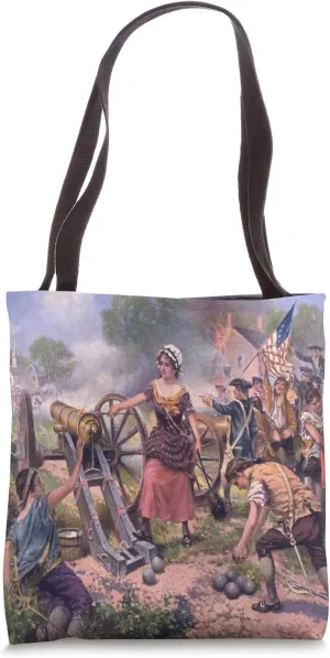 Molly Pitcher Firing Cannon at Battle of Monmouth Painting Tote Bag