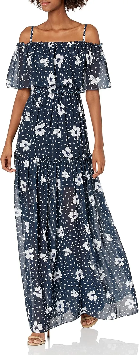 MONIQUE LHUILLIER Women's Printed Maxi Gown