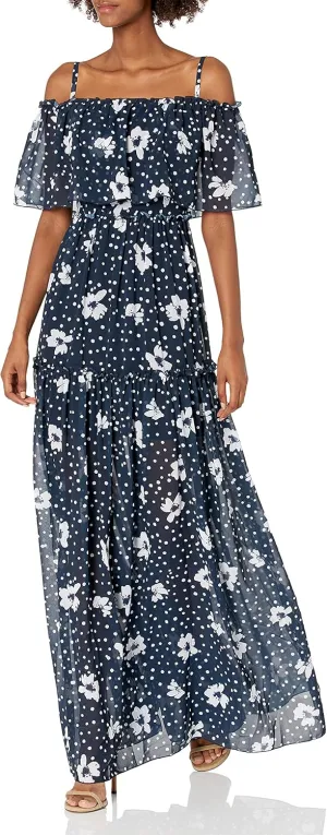 MONIQUE LHUILLIER Women's Printed Maxi Gown