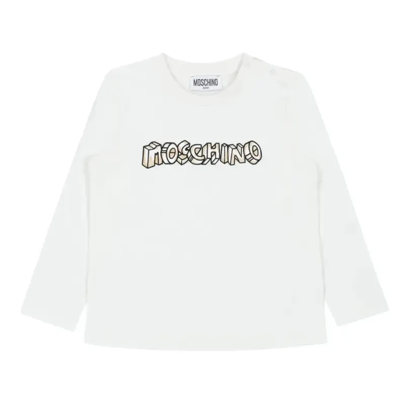 Moschino White Logo Patch Dungree Set