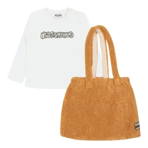 Moschino White Logo Patch Dungree Set
