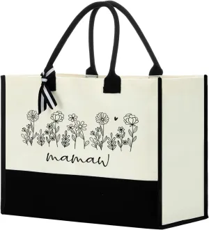 Mothers Day Gifts Grandma Mimi Gigi Mamaw Memaw Abuela Gifts Tote Bag for Women Female Holiday Vacation Beach Bag