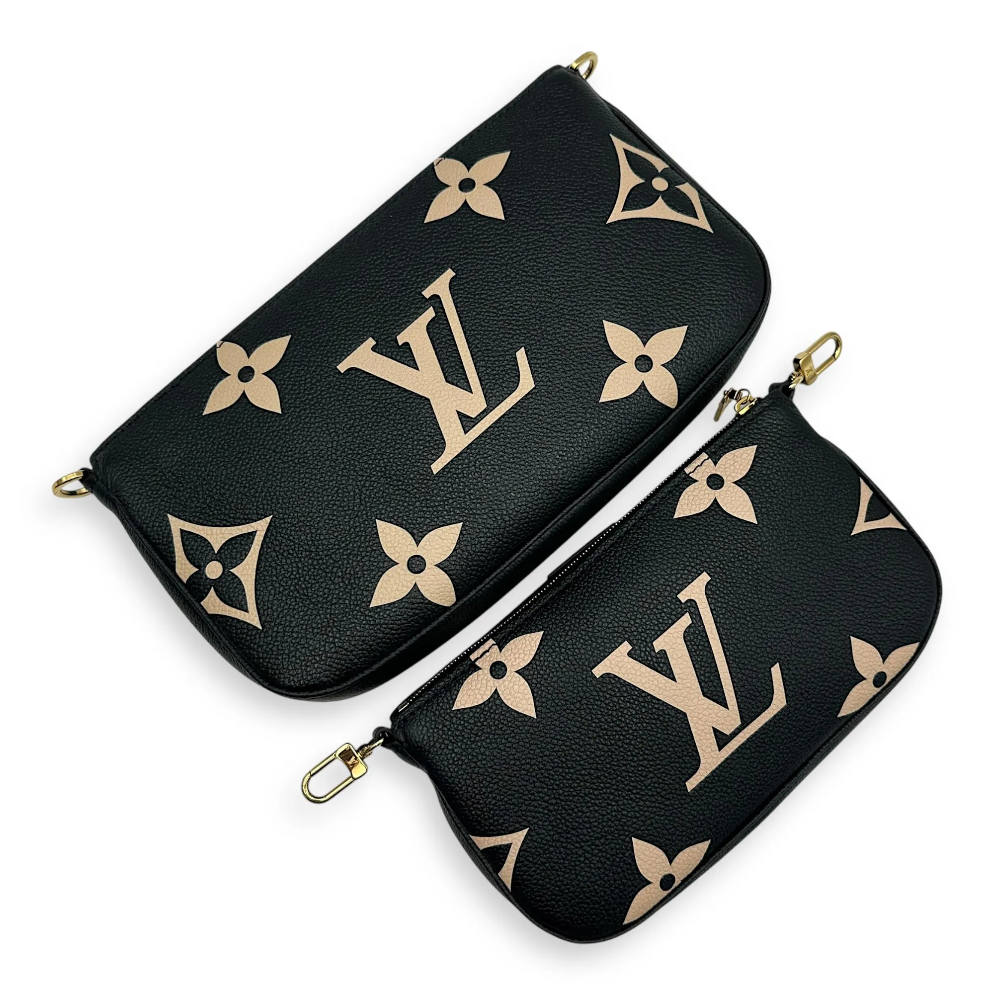 Multi-Pochette Accessoires Crossbody Bag  Black in Monogram Empreinte Leather , Gold Hardware