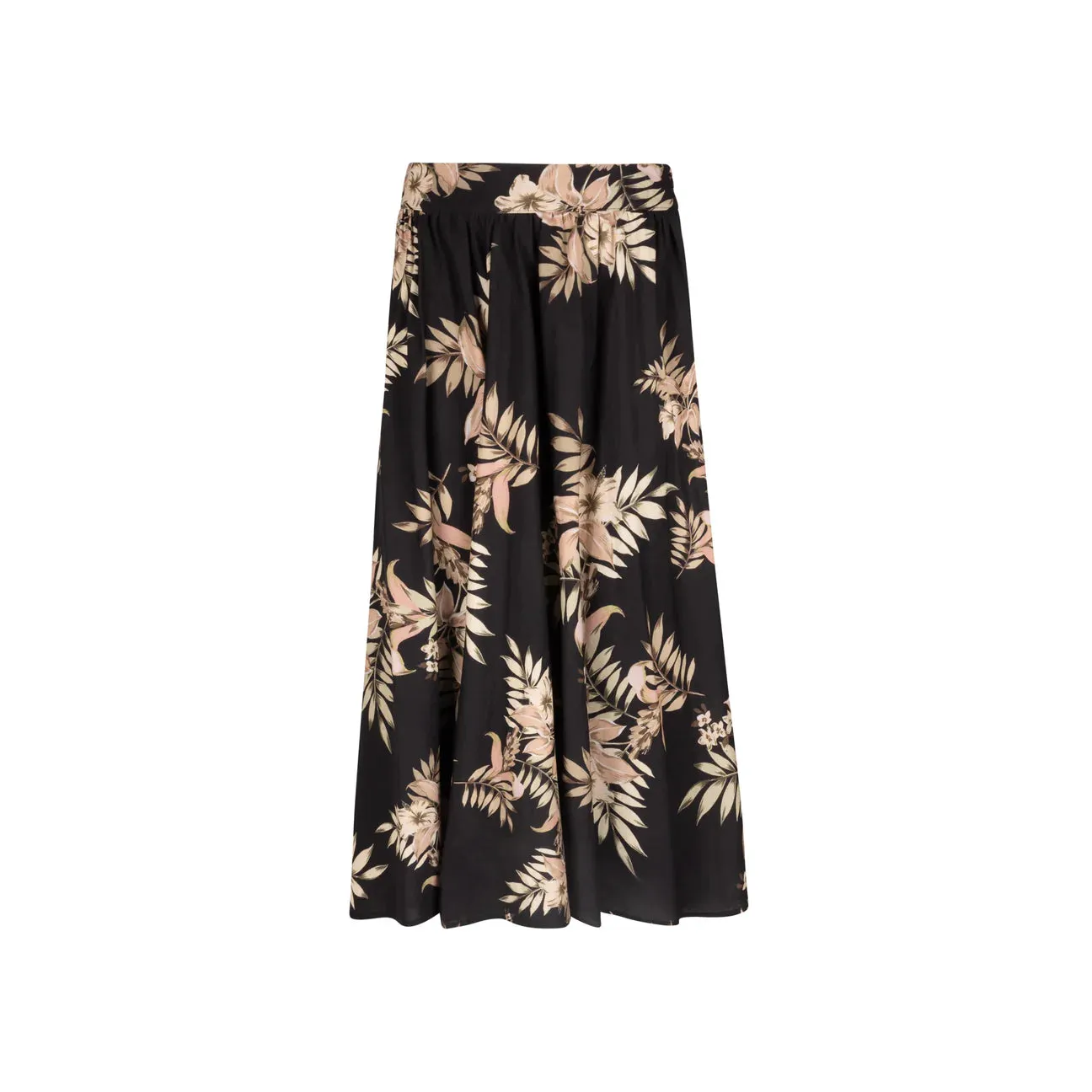 MUN Black Floral Printed Sienna 36" Skirt