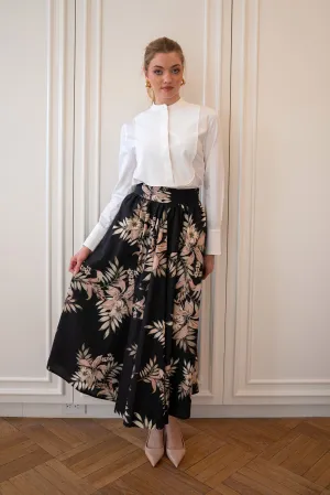 MUN Black Floral Printed Sienna 36" Skirt