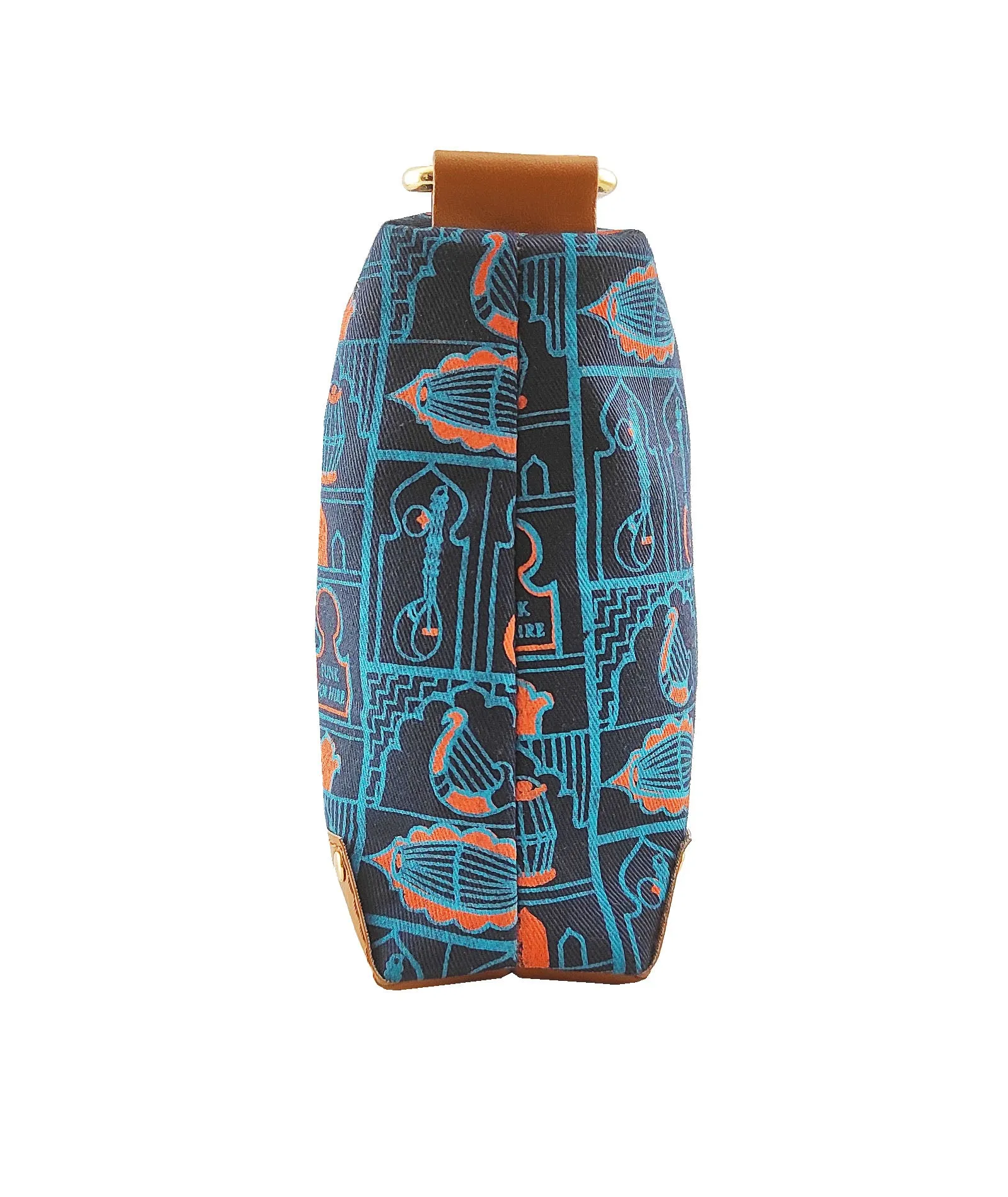 Music Wall  Printed Canvas box Sling Bag Navy
