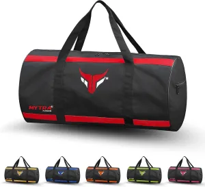 Mytra Fusion Kit Bag - Duffle Bag with Adjustable Shoulder Strap Gym Bag for Men & Women Travel, Weekend, Sports Bag (Black/Red)
