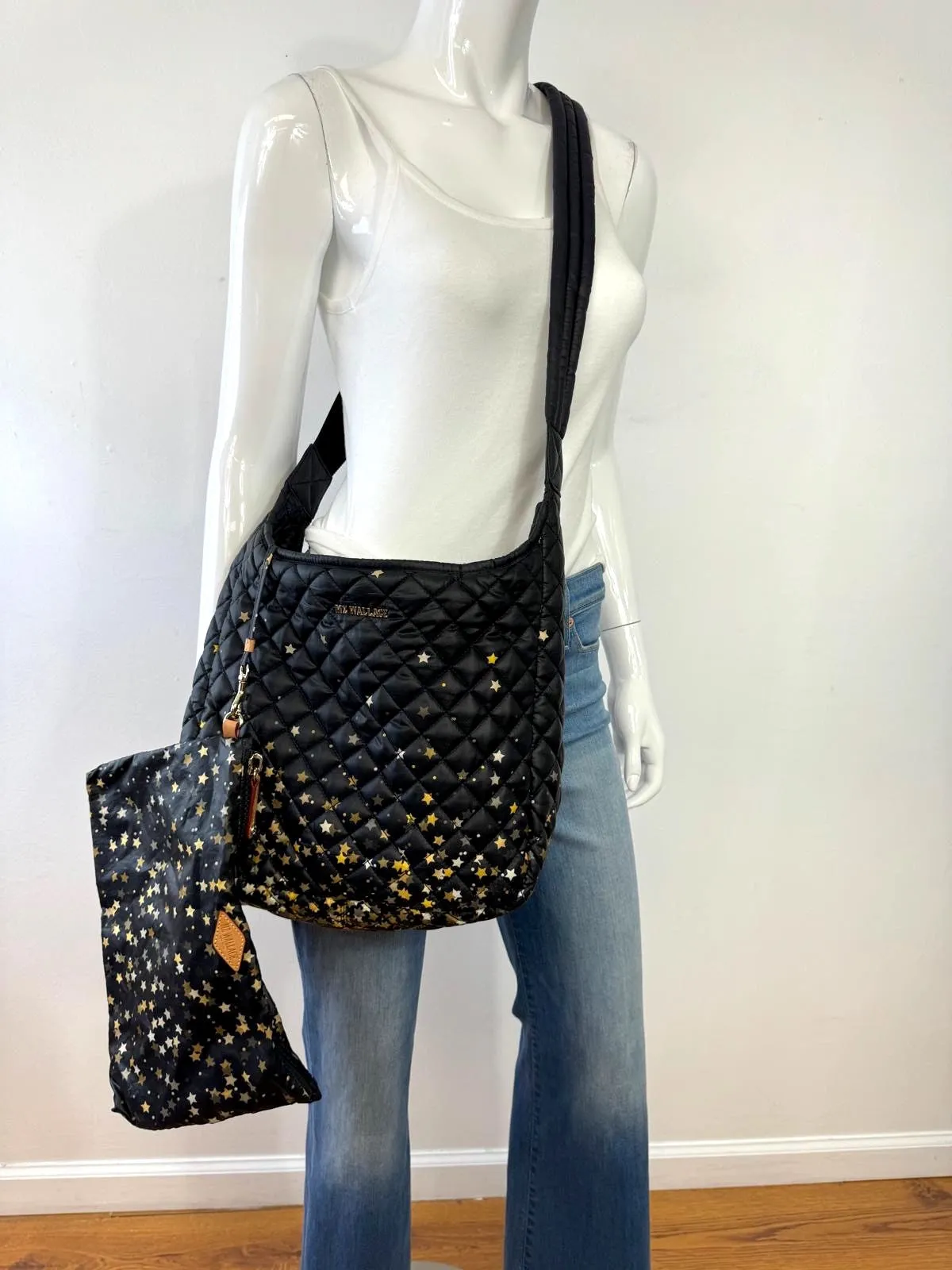 MZ WALLACE PARKER STAR PRINT QUILTED CROSSBODY BAG