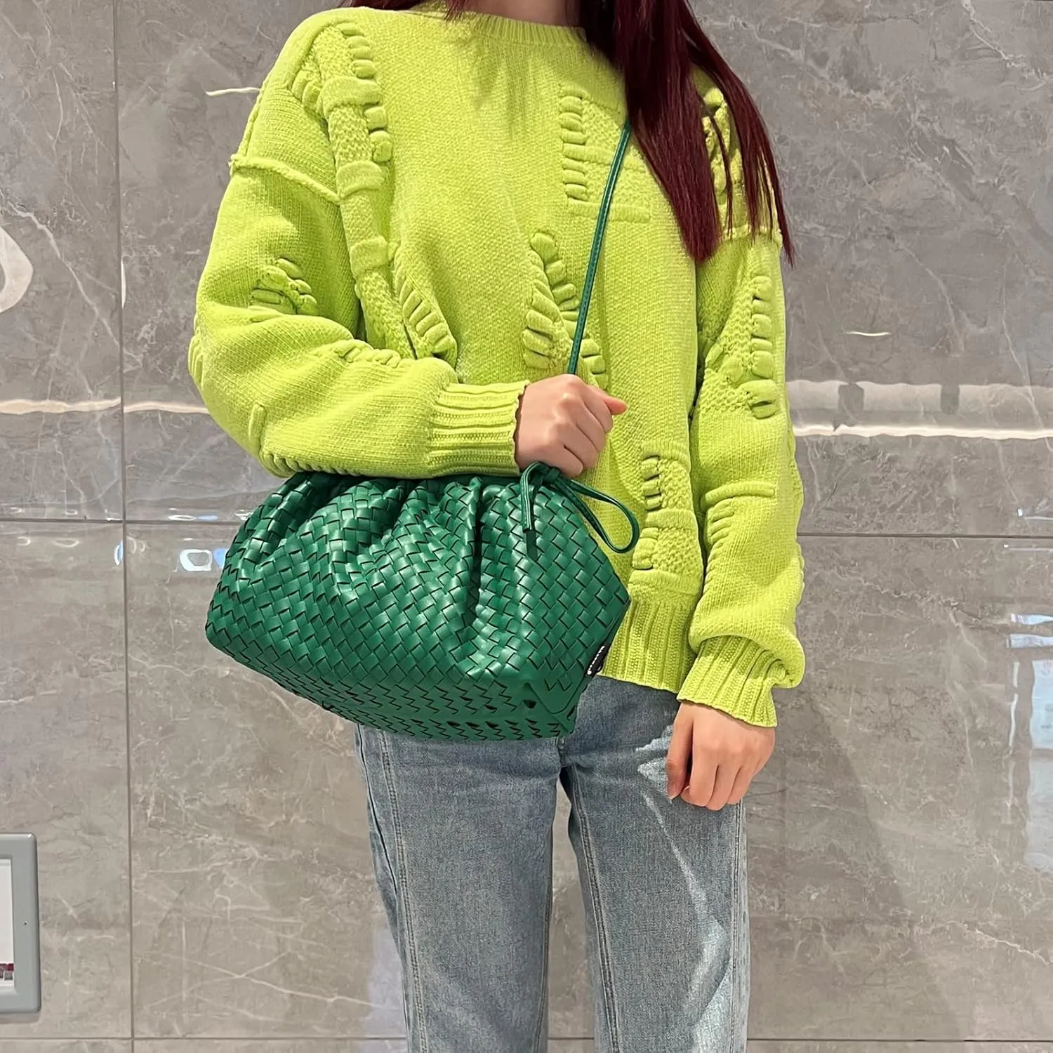 NAARIIAN Woven Crossbody Bags for Women Evening Clutch Hobo Cloud Purse Designer Handbags for Ladies