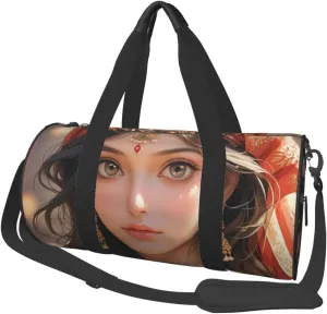 Native American Printed Travel Bag,Round Personal Item Storage bag,Foldie Duffel Bag for Traveling Vacation,Fitness,Sports