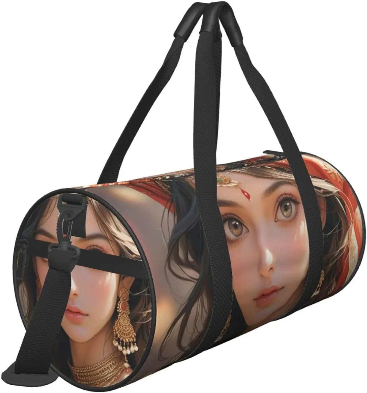 Native American Printed Travel Bag,Round Personal Item Storage bag,Foldie Duffel Bag for Traveling Vacation,Fitness,Sports