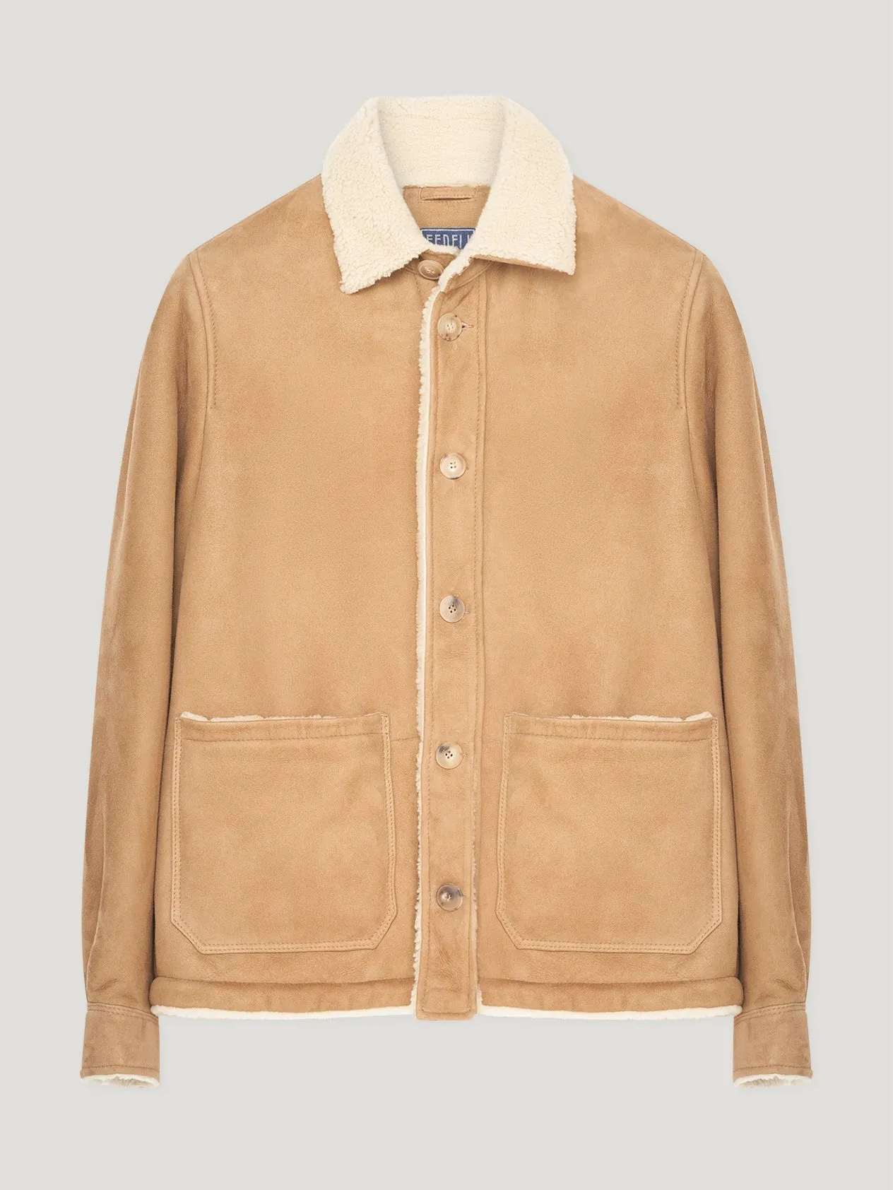Natural Shearling Cropped Jacket