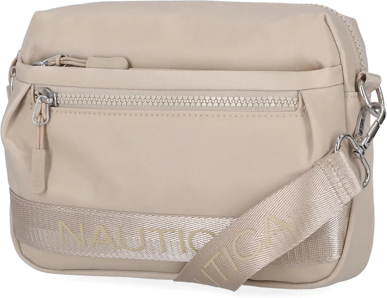 Nautica Nylon Bean Crossbody/Belt Bag with Adjustable Shoulder Strap, Mushroom