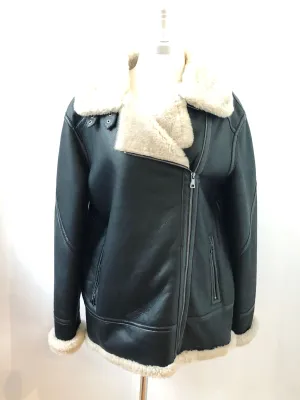NEW Maximilian Shearling Jacket Size M