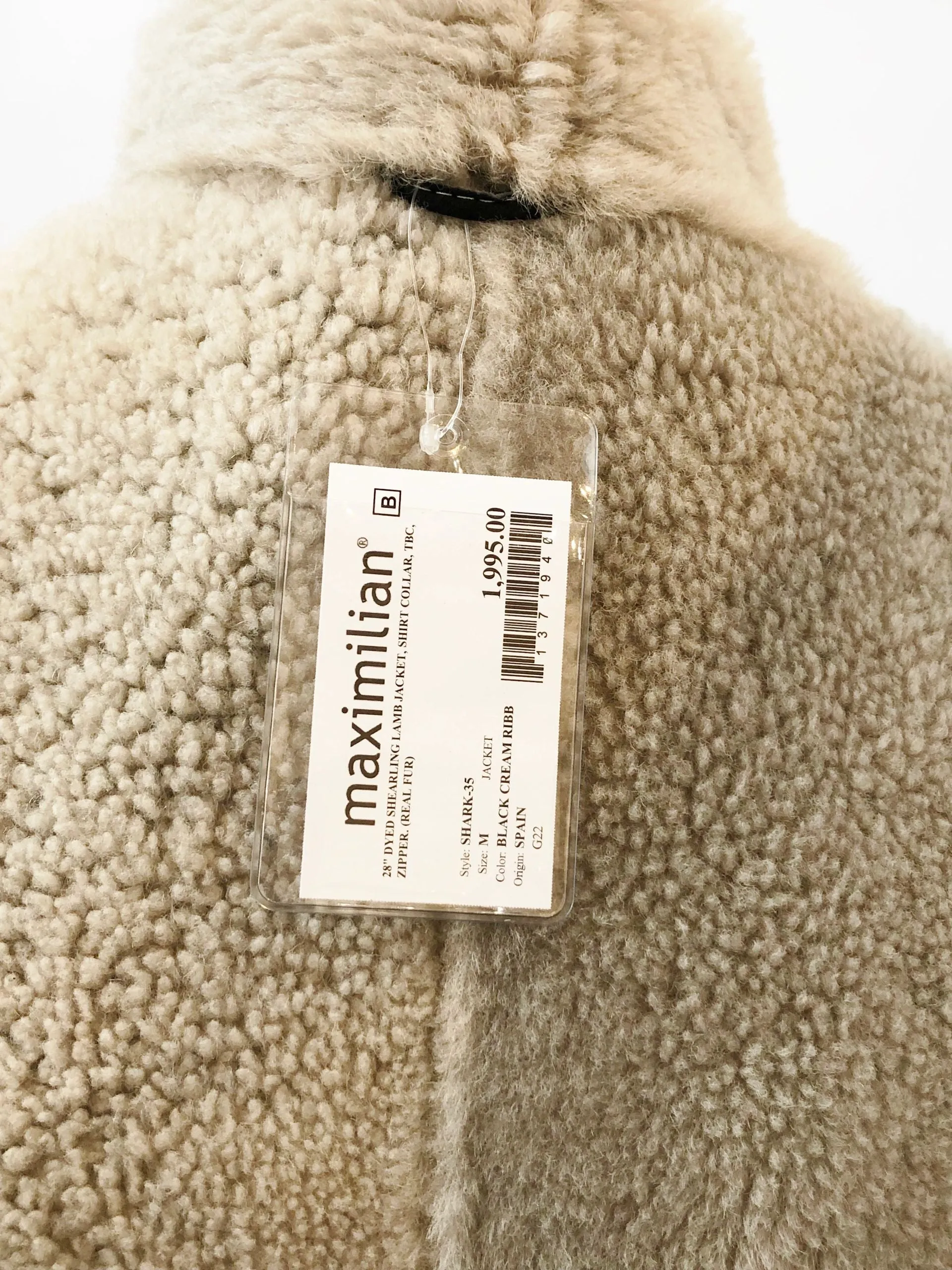 NEW Maximilian Shearling Jacket Size M
