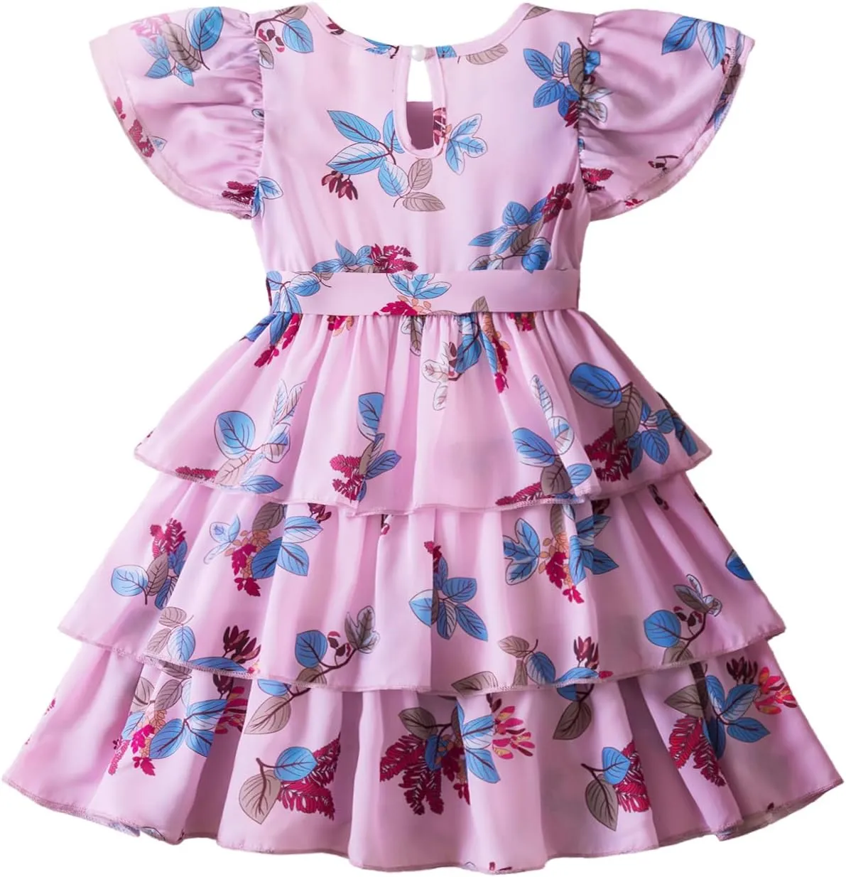 NNJXD Little Girl Floral Dress Princess Girls Casaul Printed A-line Sundress