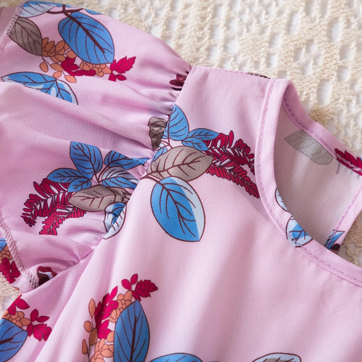 NNJXD Little Girl Floral Dress Princess Girls Casaul Printed A-line Sundress