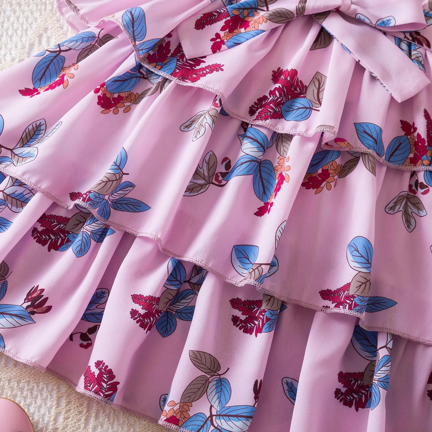 NNJXD Little Girl Floral Dress Princess Girls Casaul Printed A-line Sundress
