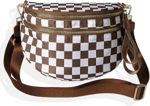 Nuvore comfort bag, Nuvore Crossbody Bag, Lightweight Messenger Bag, Checkered Bum Bags for Women Crossbody, Large Capacity