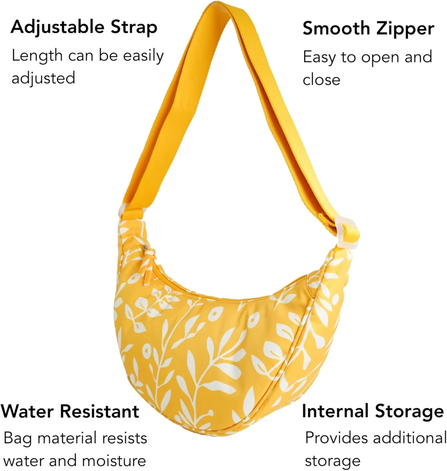 Nylon Crescent Bag – Shoulder Crossbody Bag for Women, Trendy Printed Purse