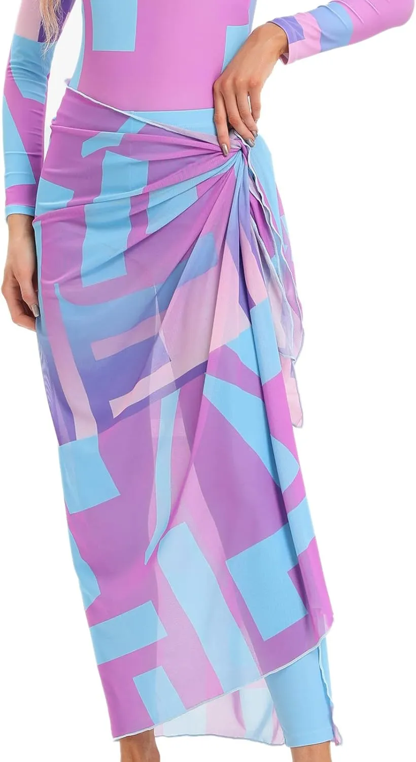ODIZLI Womens Muslim Swimsuits Rash Guard Long Sleeve Swim One Pieces Pants   Wraps Skirts or   Long Sarong Bathing Suit