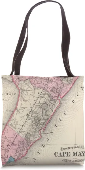 Old Cape May NJ Map (1872) Tote Bag