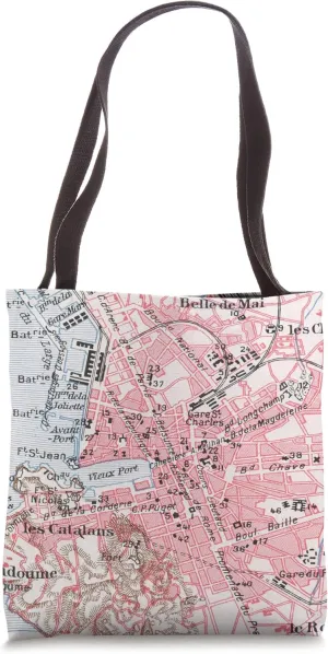 Old Marseilles France Map (1900) Tote Bag
