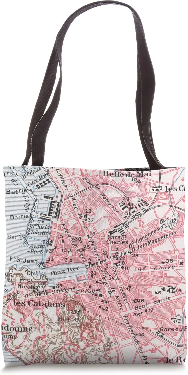 Old Marseilles France Map (1900) Tote Bag