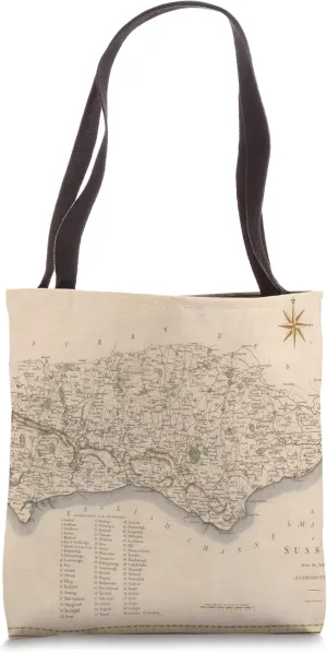 Old Sussex England Map (1805) Tote Bag