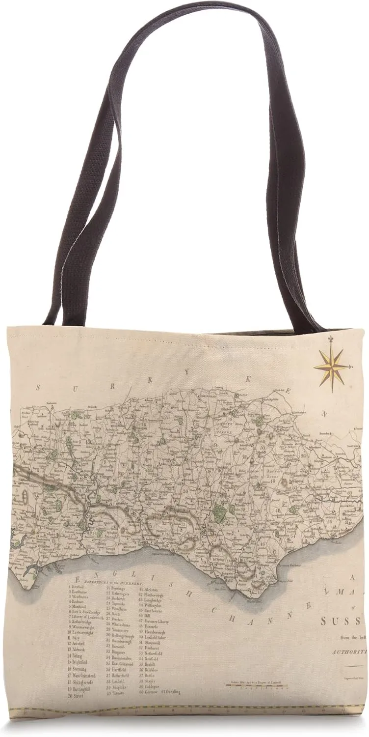 Old Sussex England Map (1805) Tote Bag