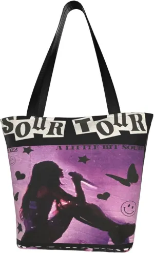 Olivia Songwriter Actress Rodrigo Shopping Handbag Tote Bags with Zipper Unisex Funny Shoulder Bag Storage Bag for Travel