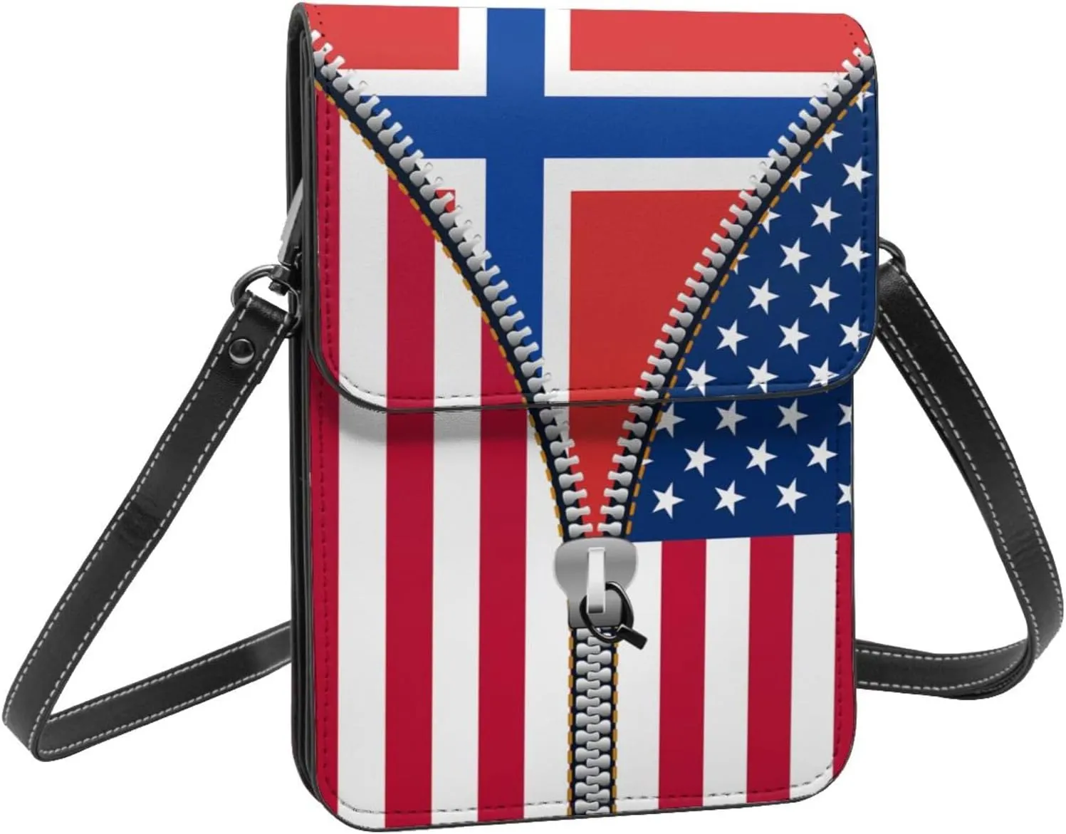 Oman Omani America Flag Printed Zipper Small Crossbody Purse Cell Phone Bag for Women