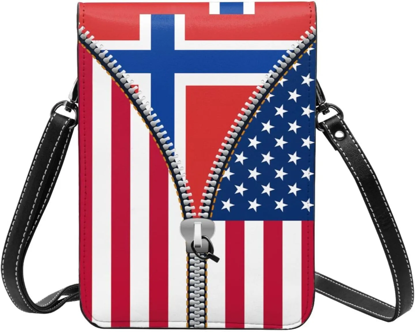Oman Omani America Flag Printed Zipper Small Crossbody Purse Cell Phone Bag for Women