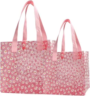 ONEART Daisy Flower PVC Tote Bag, Small Clear PVC Handbag for Beach Vacation Shopping, Waterproof Purse Bag