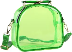 Oweisong See Through Crossbody Purse Neon Clear Handbag for Women Stadium Approved Transparent Jelly Bags Sports Fan Purses