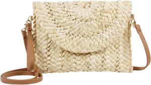 Oweisong Straw Purses for Women Summer Beach Straw s Clutch Purses Crossbody Bag Handmade Women Envelope Handbag Wallet