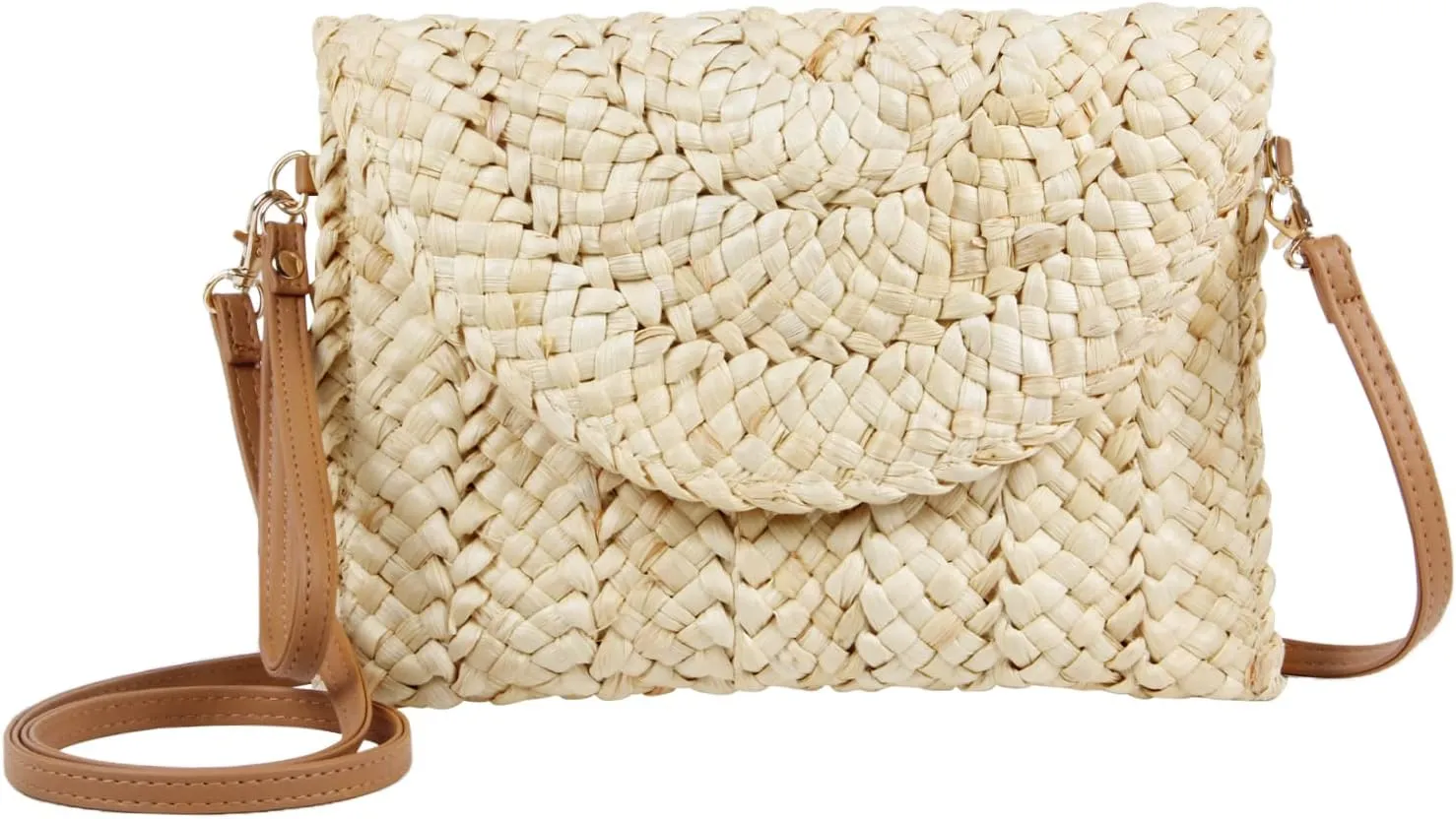Oweisong Straw Purses for Women Summer Beach Straw s Clutch Purses Crossbody Bag Handmade Women Envelope Handbag Wallet